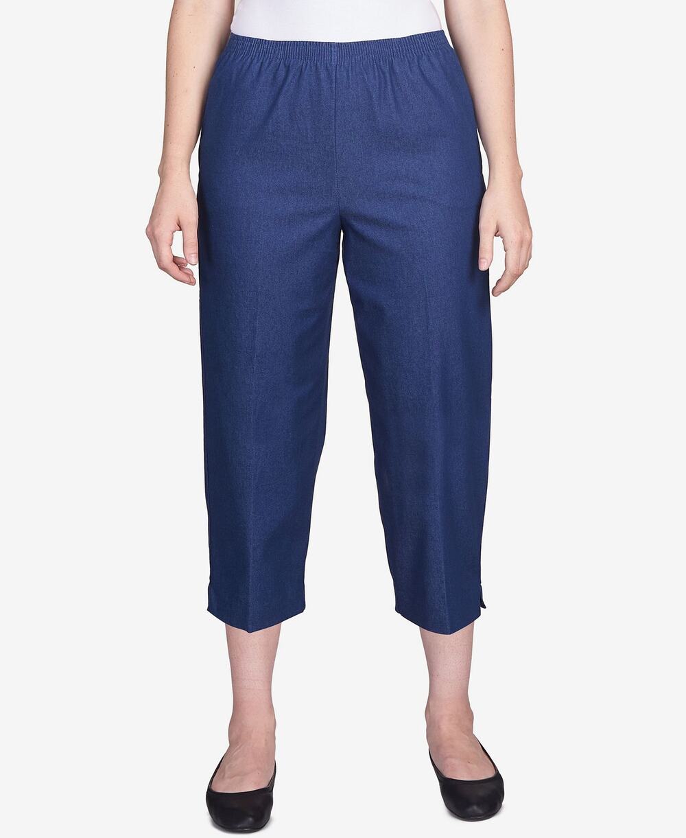 Alfred Dunner Pull-on Denim Capri Jeans Stretch Elastic NWT Size 8 Petite
